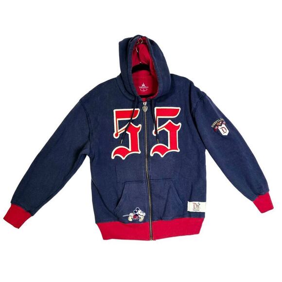Vintage Disney 55 Sm Mickey Mouse Fully embroidered Full Zip Sweatshirt Hoodie - Picture 1 of 16